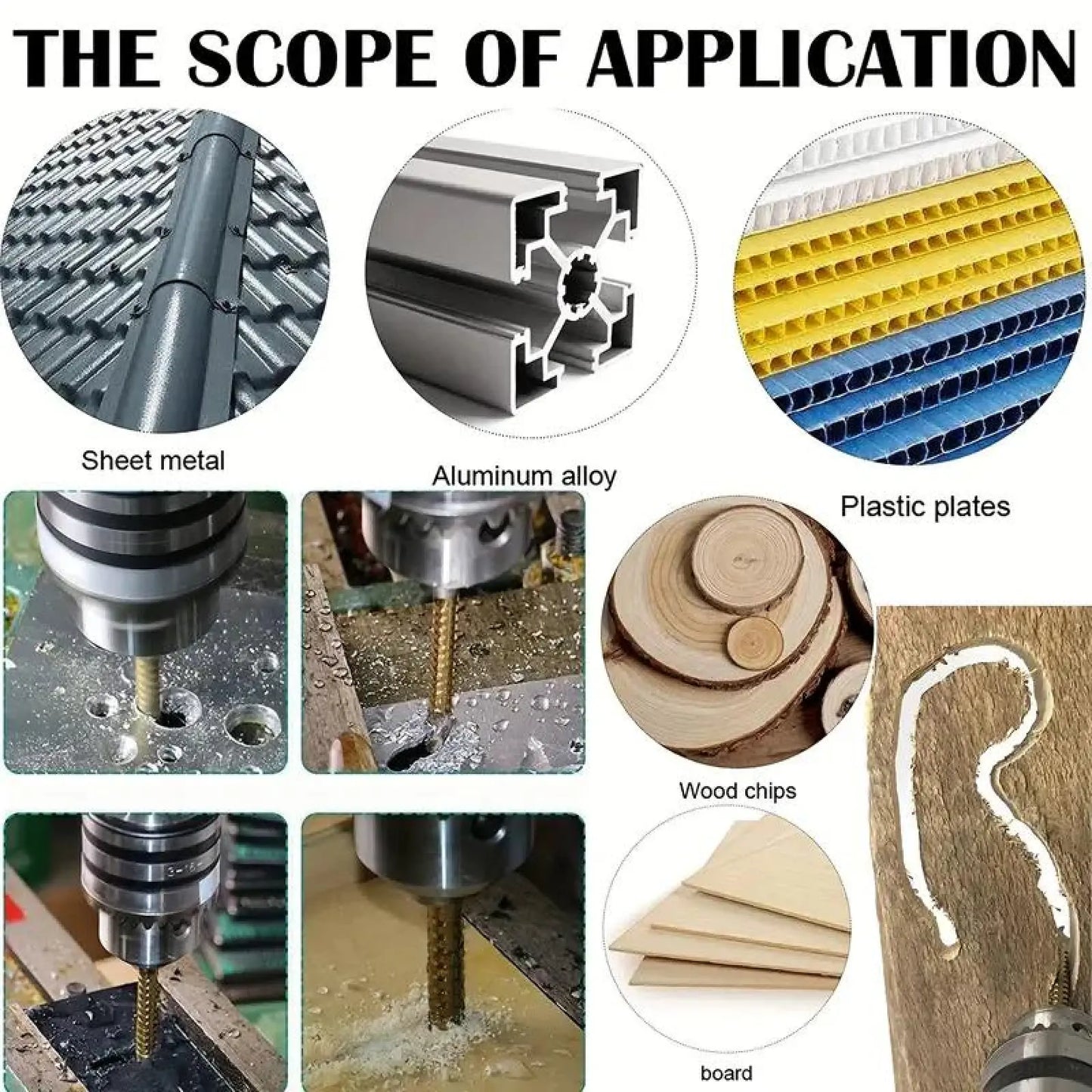 Titanium-Plated High-Speed Steel Drill Bits Set Metalworking & Wood Drilling Sharp Serrated Design Anti-Rust Coating Power Tool Accessories