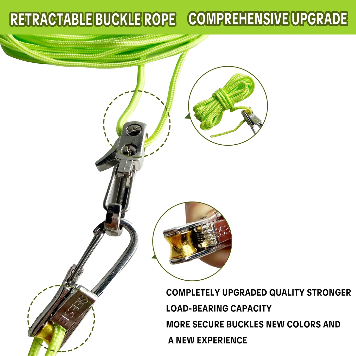 【MothersDayGift】SEESE Retractable Buckle Rope-Adjustable Ropes 2026 New Rope Roller with Accessory Cord - Easy Secure Tie Down for Outdoor,Camping, Marine Rope,and Boating Guy Lines ,Tools Gadgets,Truck Stuff ,Car Essentials