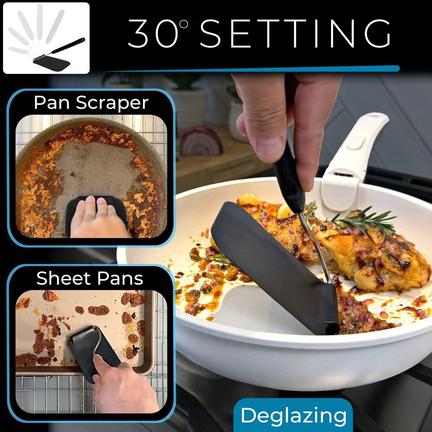 Adaptchula™ - Spatula with adjustable angles, a must have kitchen gadget!  Kitchen accessories should serve a purpose!  Perfect for Air Fryers, griddles and everything in-between! Includes 2 Spatula heads made from PPSU - BPA/BPS and PFAS free.  Non-Toxic