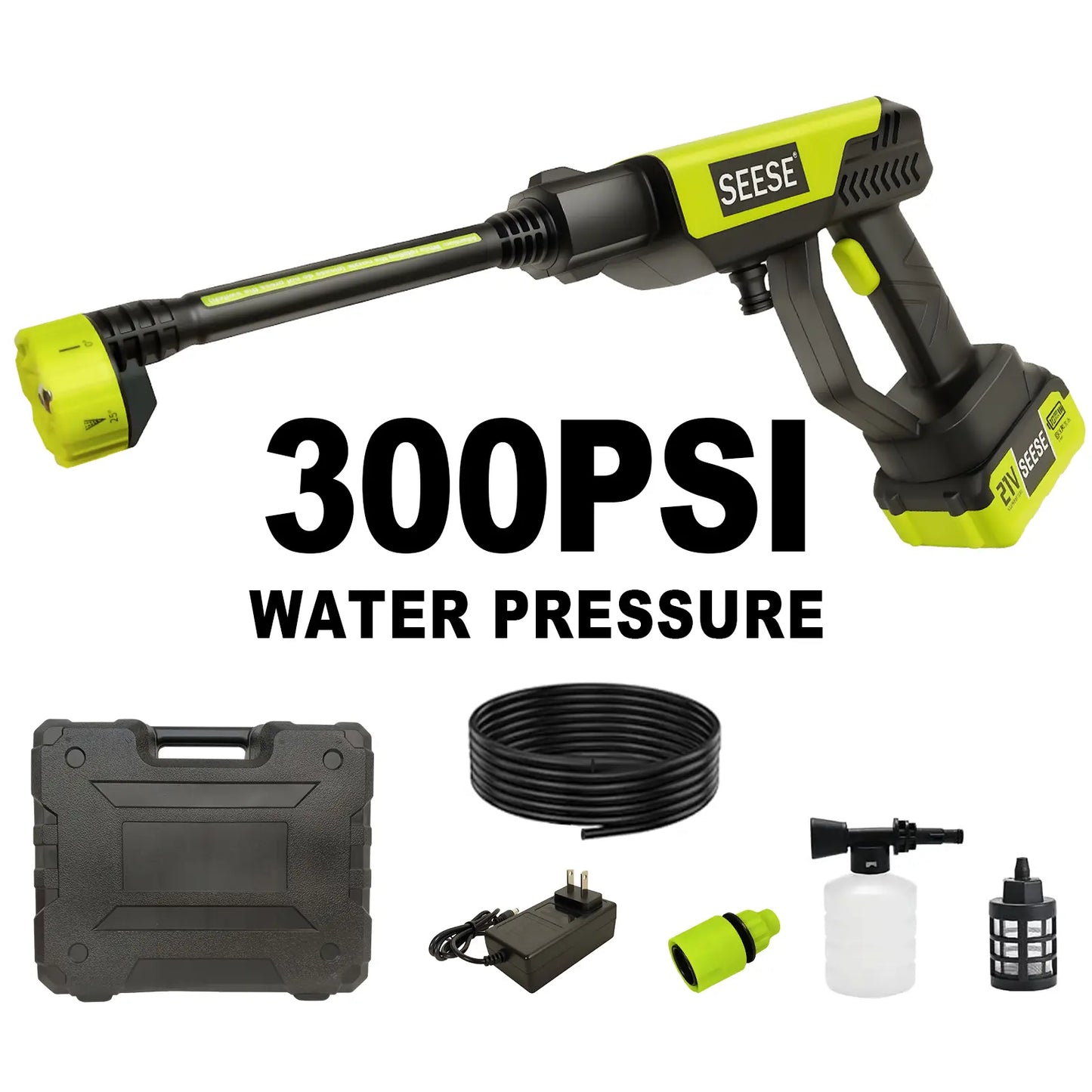 【SummerVibes】SEESE Cordless Pressure Washer and Single Port Charger Base, Bottle Portable Washer for Car,Home Cleaning & Garden Watering